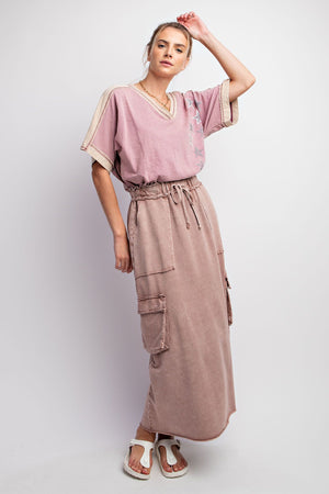 Cotton Terry Cargo Skirt