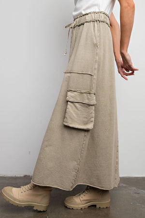 Cotton Terry Cargo Skirt