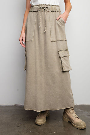 Cotton Terry Cargo Skirt