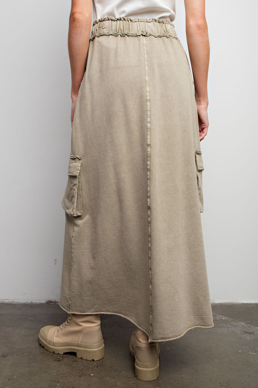 Cotton Terry Cargo Skirt