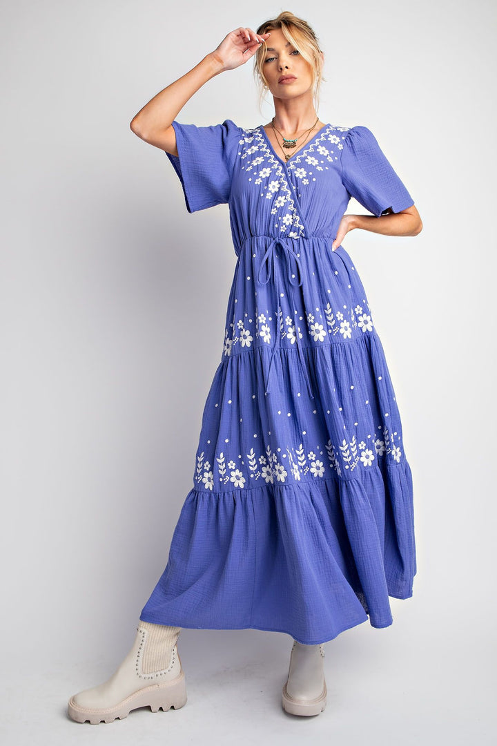 Embroidered Cotton Gauze Maxi Red Door Boutique Embroidered Cotton Gauze Maxi Red Door Boutique
