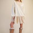 Load image into Gallery viewer, Ecru Lace Ruffle Dress
