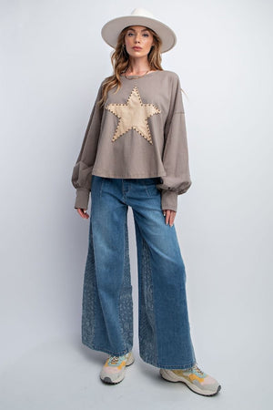 Star Studded Patch Pullover