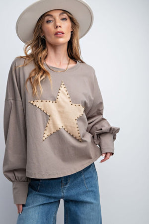 Star Studded Patch Pullover