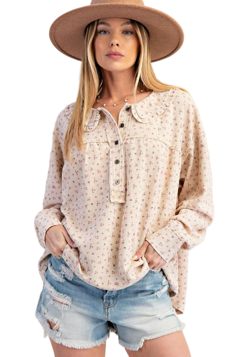 Ditsy Floral Collared Top