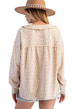 Ditsy Floral Collared Top