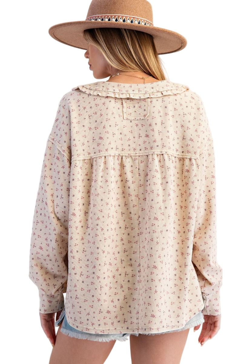 Ditsy Floral Collared Top