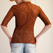 Load image into Gallery viewer, Rust Hi Neck Lace Top

