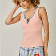 Load image into Gallery viewer, Henley Neck Washed Tank Top
