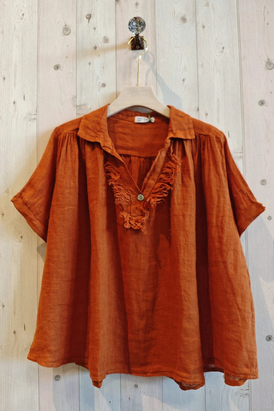 Collared Linen Blouse