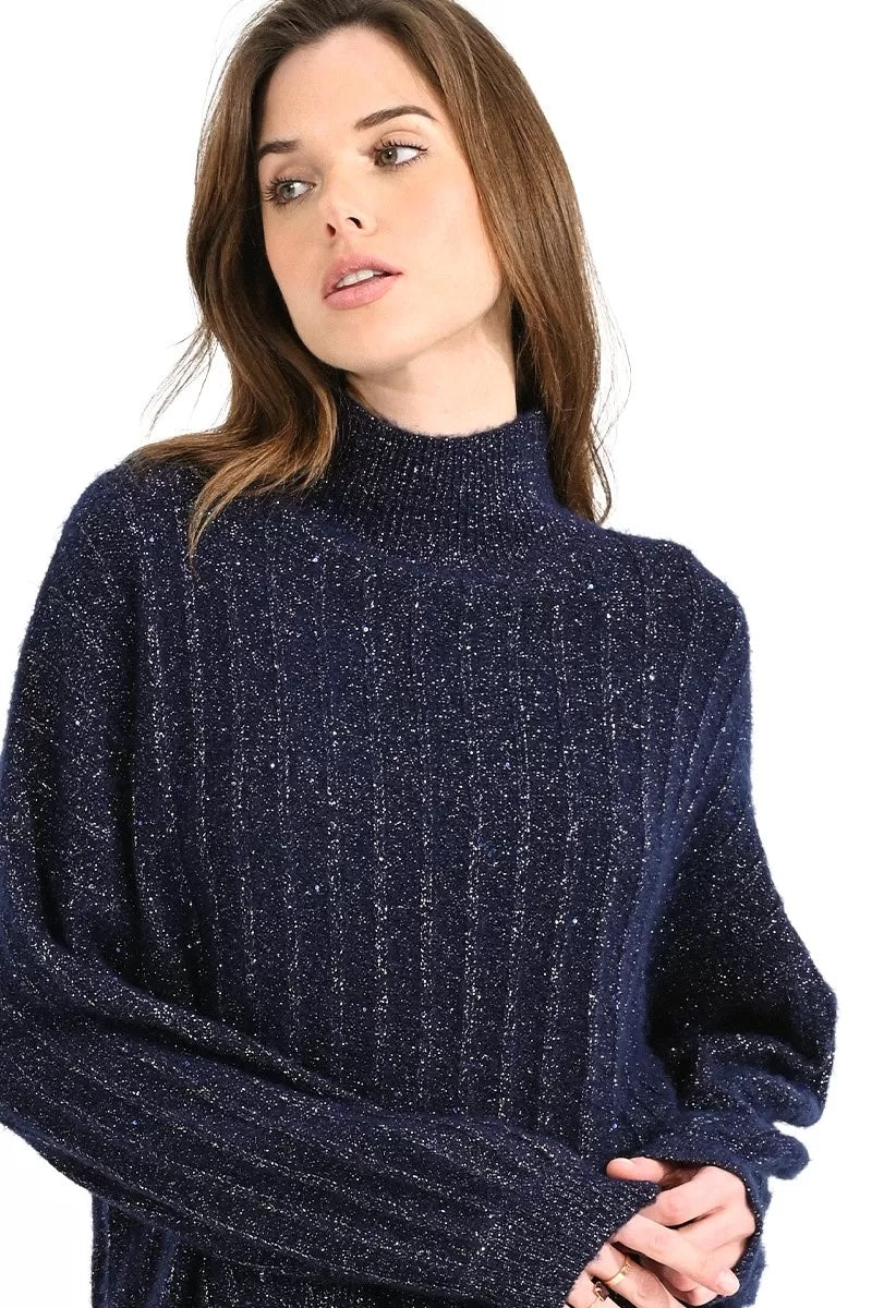 Glimmering Mock Neck Sweater