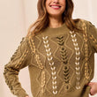 Load image into Gallery viewer, Cable Knit Crewneck Sweater
