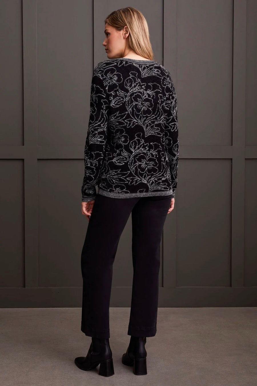 Blooming Cozy Jacquard Plush Sweater