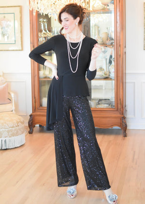 Peplum Top w/Side Ruffle Drape