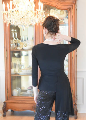 Peplum Top w/Side Ruffle Drape