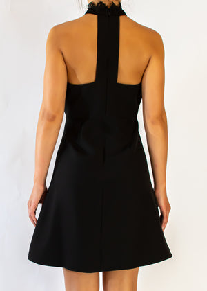 Black Lace High Neck Dress
