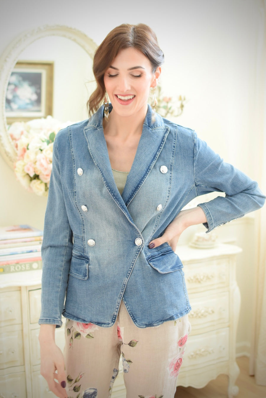 Double Breasted Denim Jacket