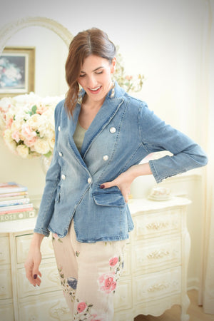 Double Breasted Denim Jacket