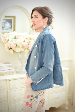 Double Breasted Denim Jacket