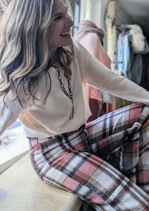 Plaid Wide Leg Pants