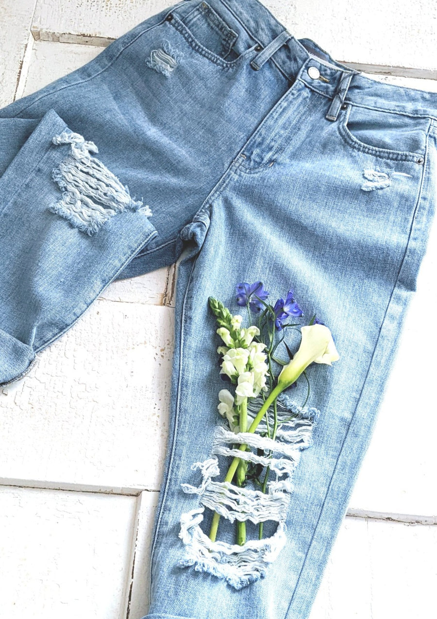 High Rise Destroyed Mom Jean