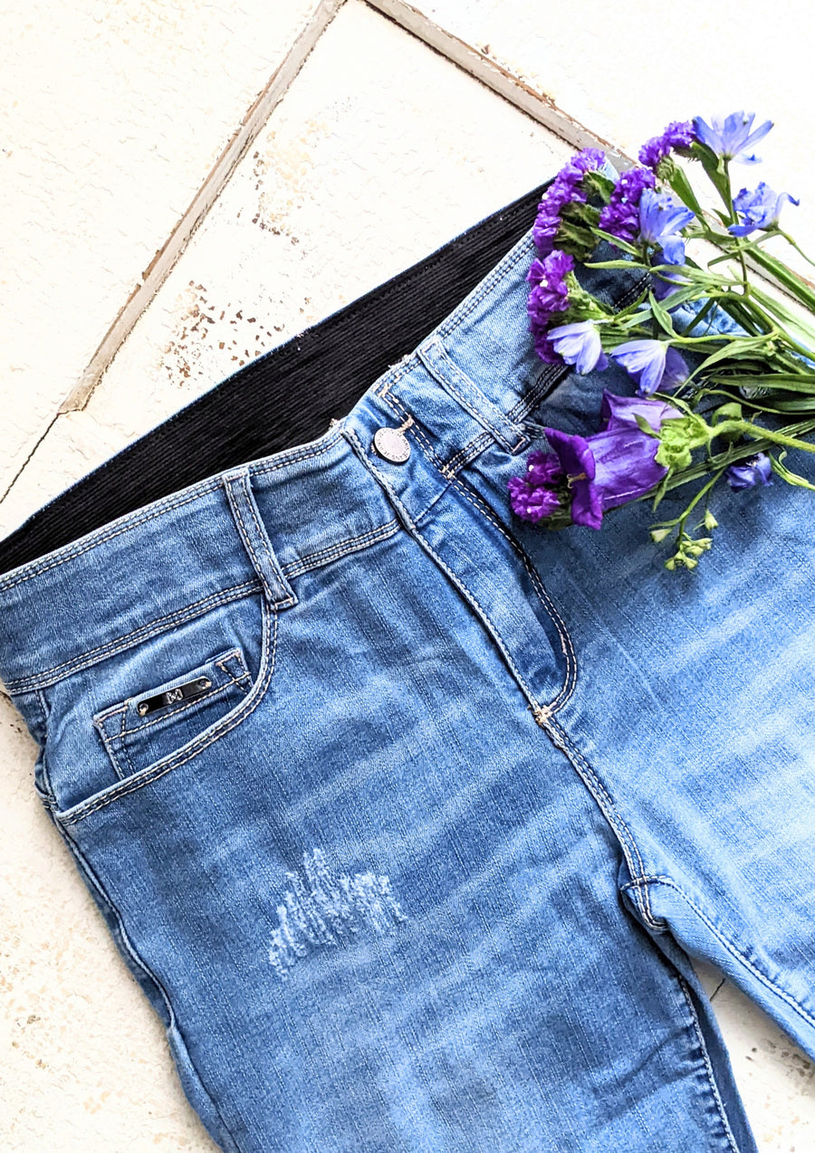 Zoeyzip Distressed Jeans