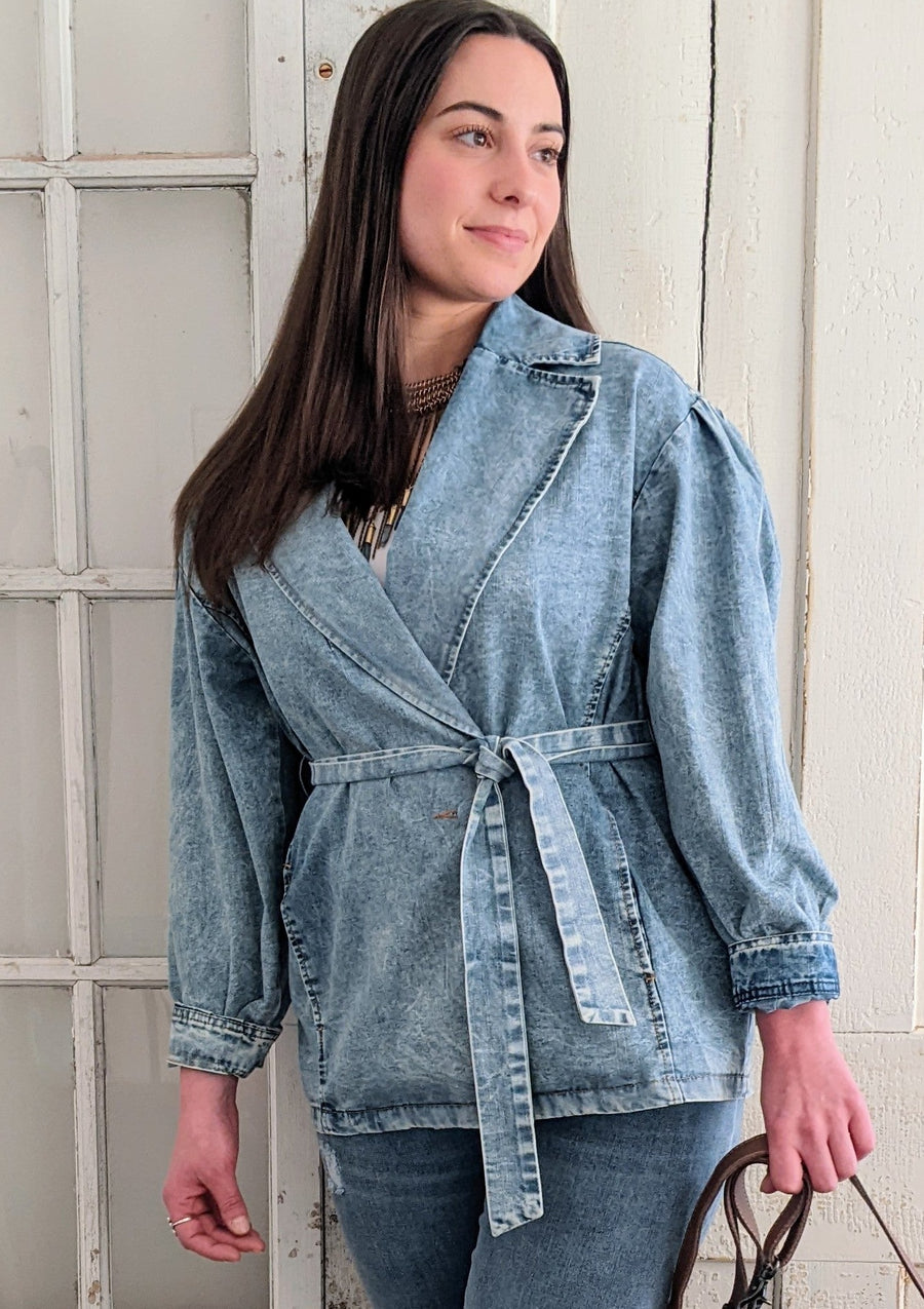 Puff Sleeve Denim Jacket