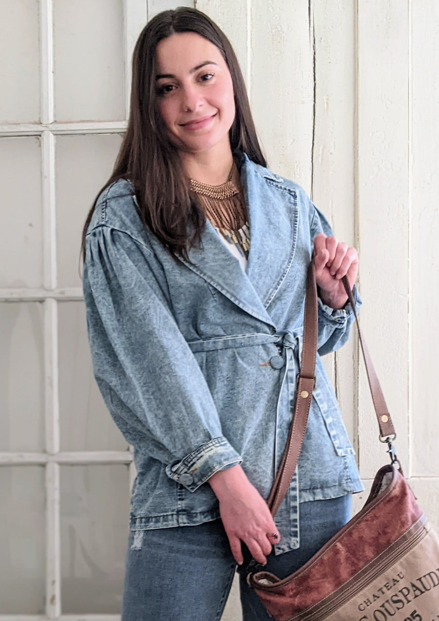 Puff Sleeve Denim Jacket