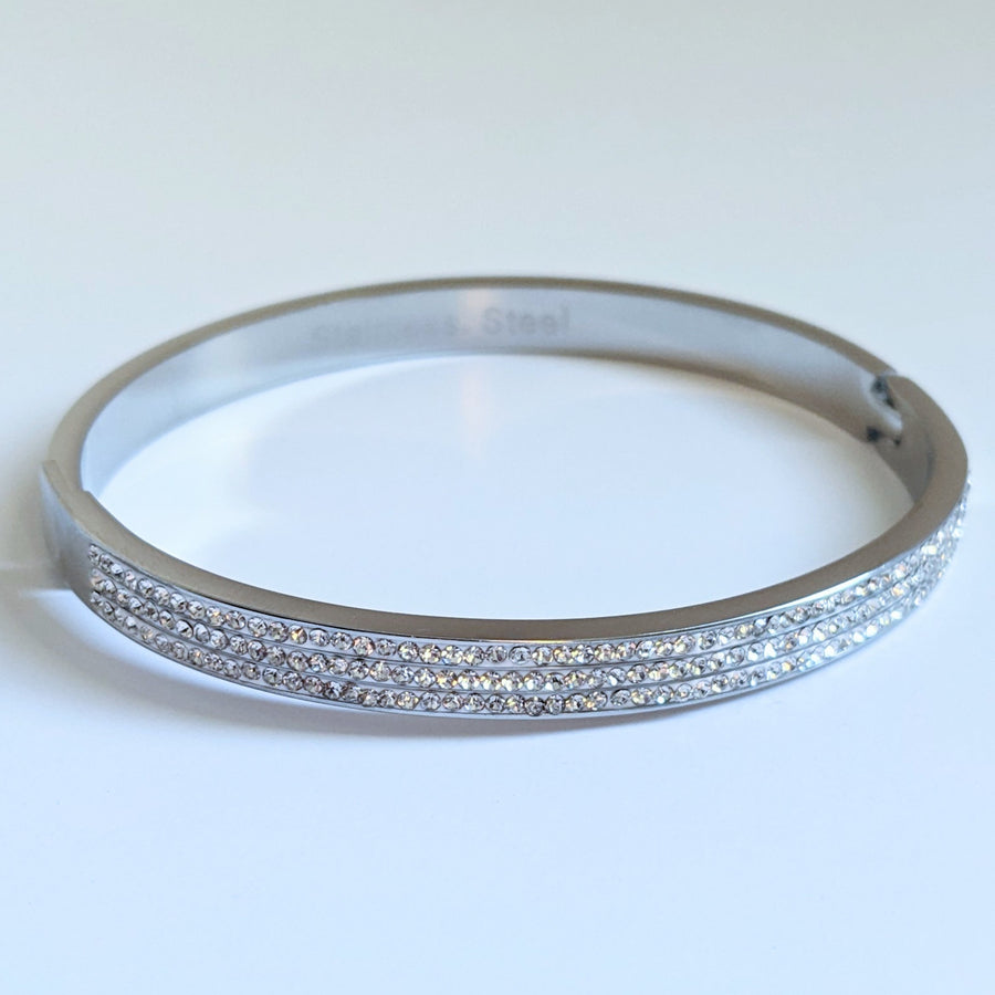 Silver Rhinestone Embellished Bracelet