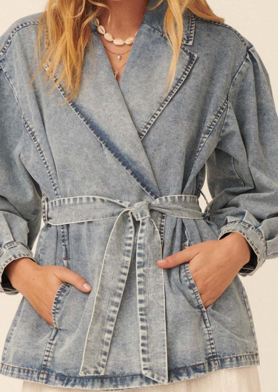 Puff Sleeve Denim Jacket