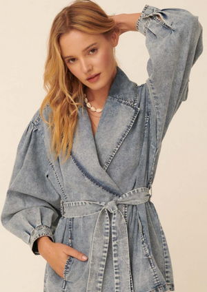 Puff Sleeve Denim Jacket