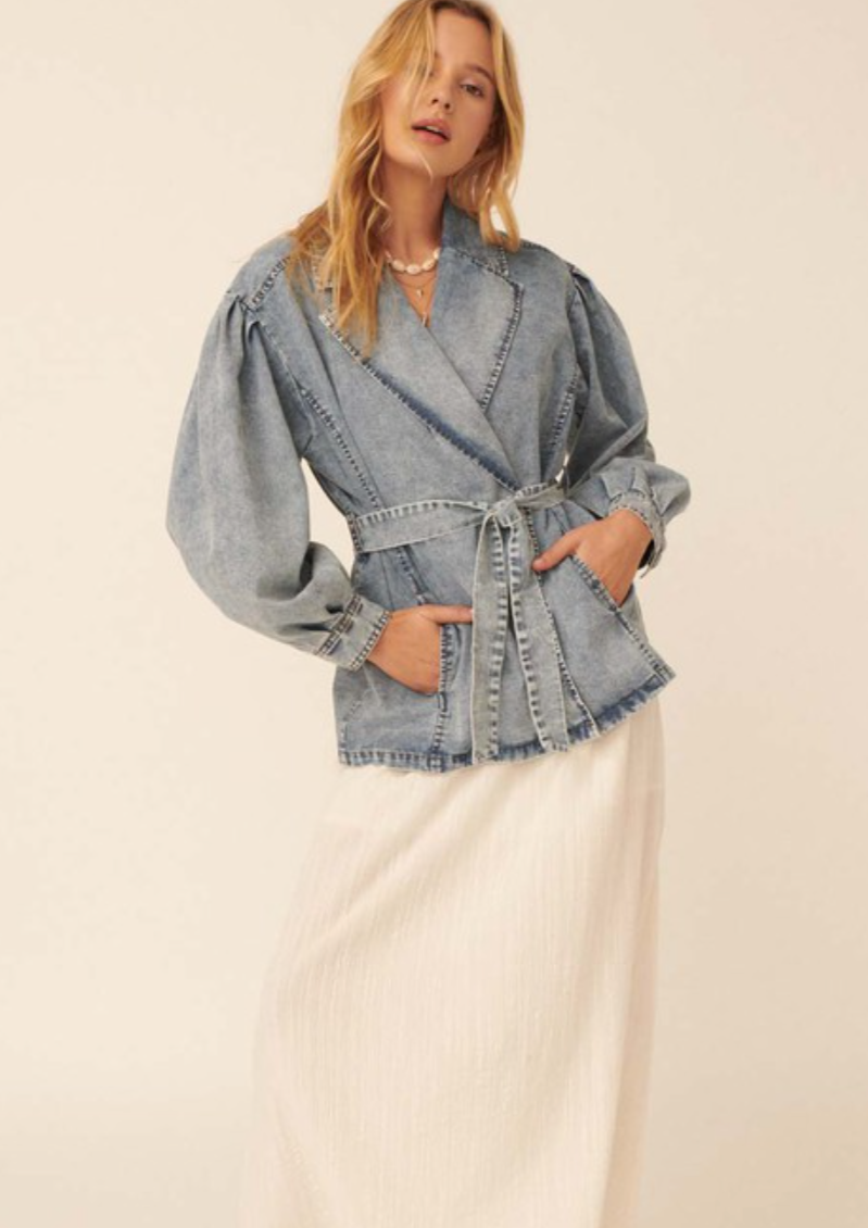 Puff Sleeve Denim Jacket