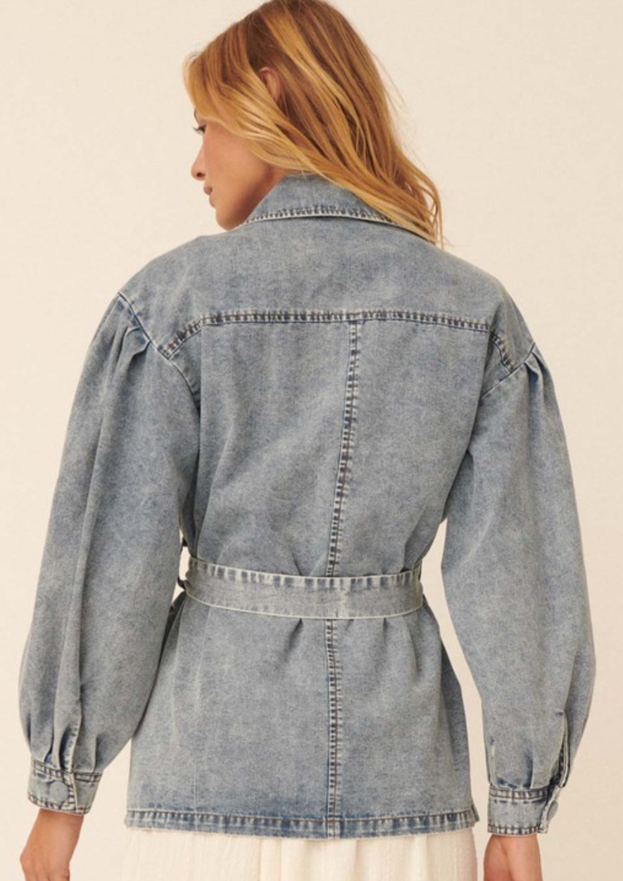 Puff Sleeve Denim Jacket