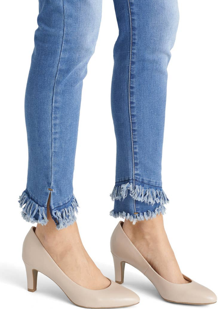 Ankle Slant Double Fringe Jeans