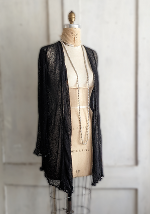 Long Ruffled Hem Cardigan
