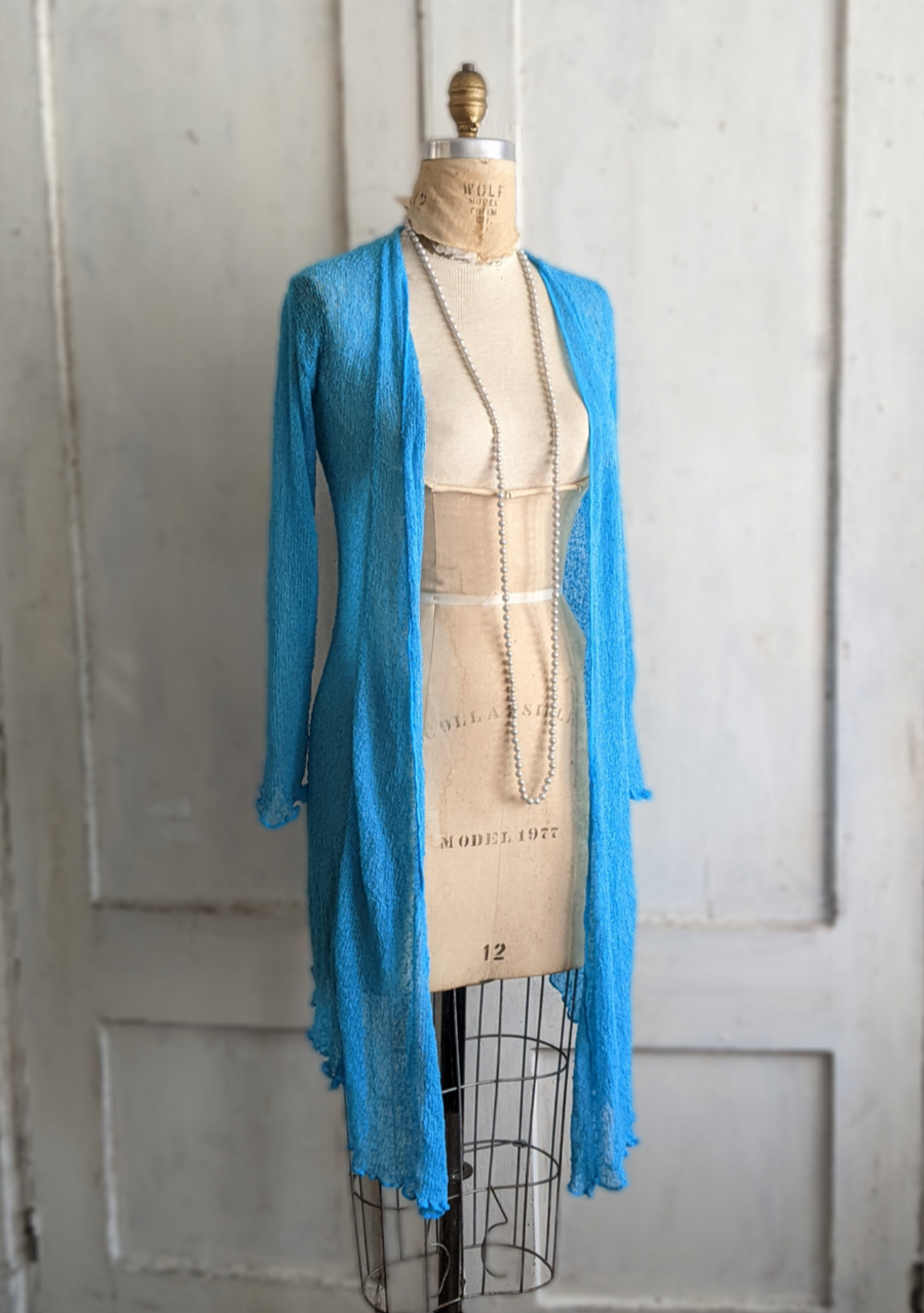 Long Ruffled Hem Cardigan