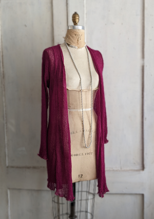 Long Ruffled Hem Cardigan