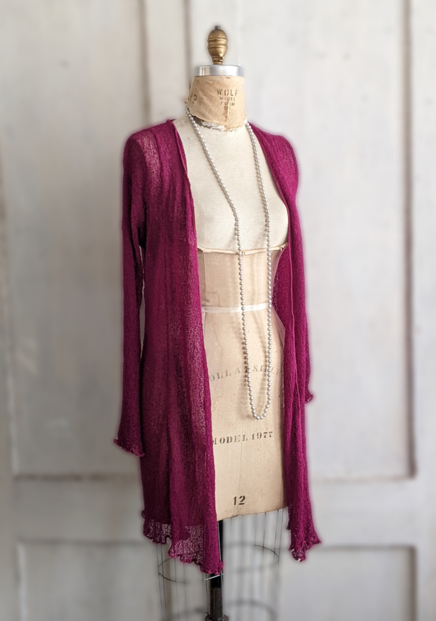 Long Ruffled Hem Cardigan