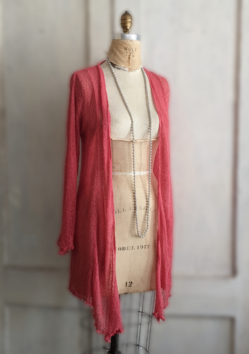 Long Ruffled Hem Cardigan