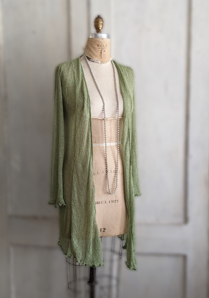 Long Ruffled Hem Cardigan