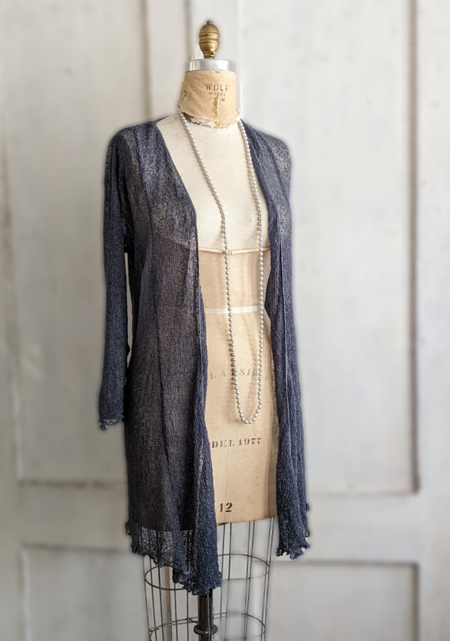 Long Ruffled Hem Cardigan