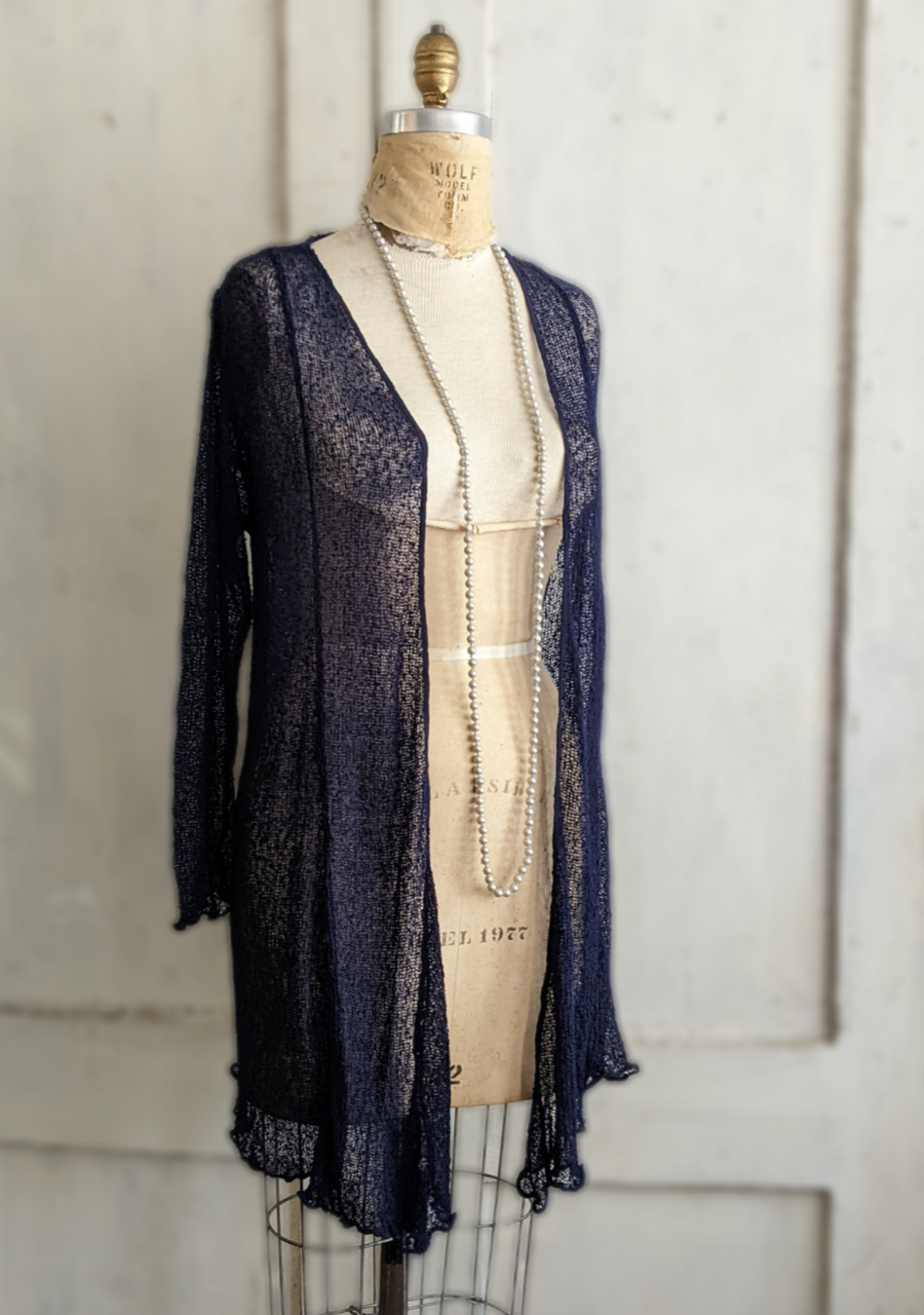 Long Ruffled Hem Cardigan