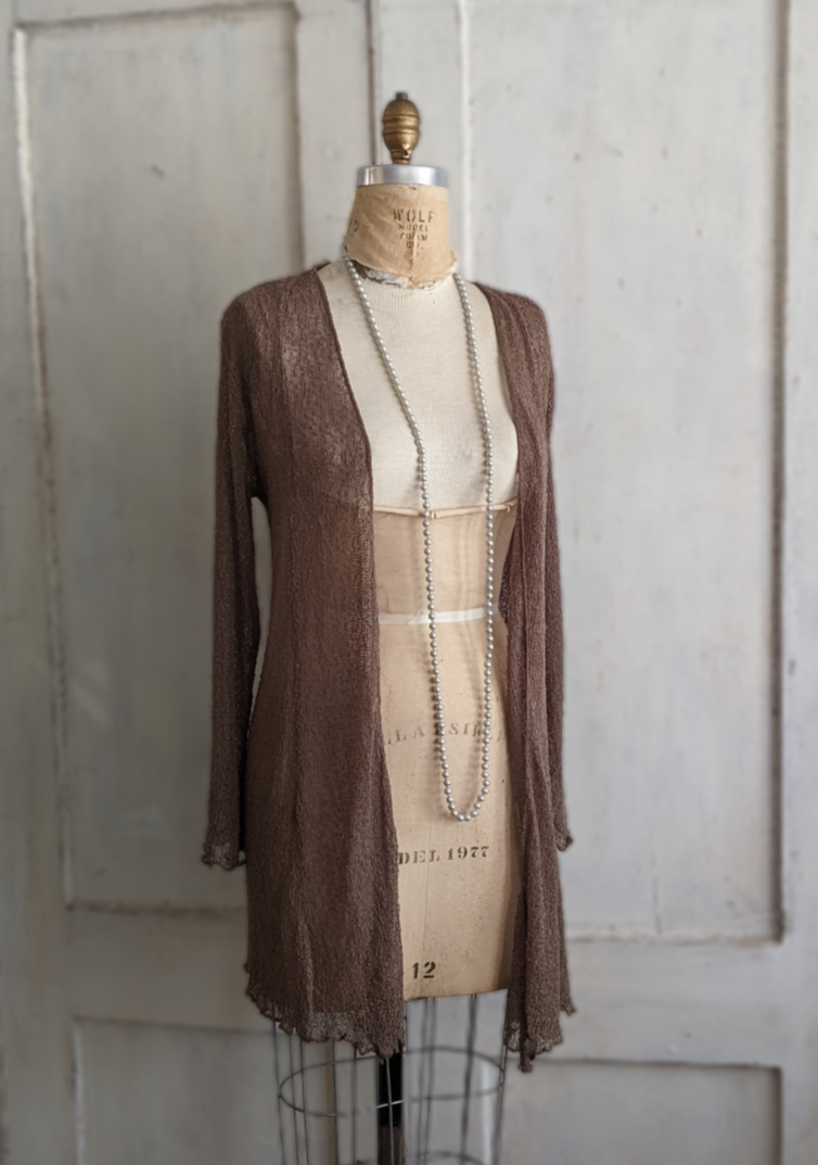 Long Ruffled Hem Cardigan