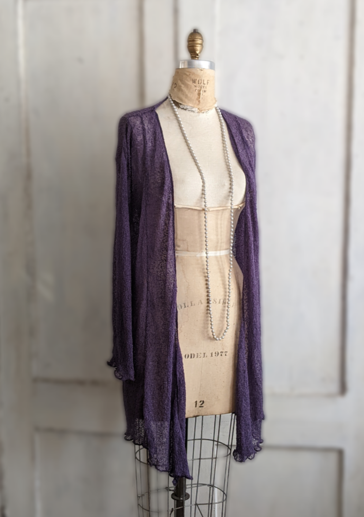 Long Ruffled Hem Cardigan