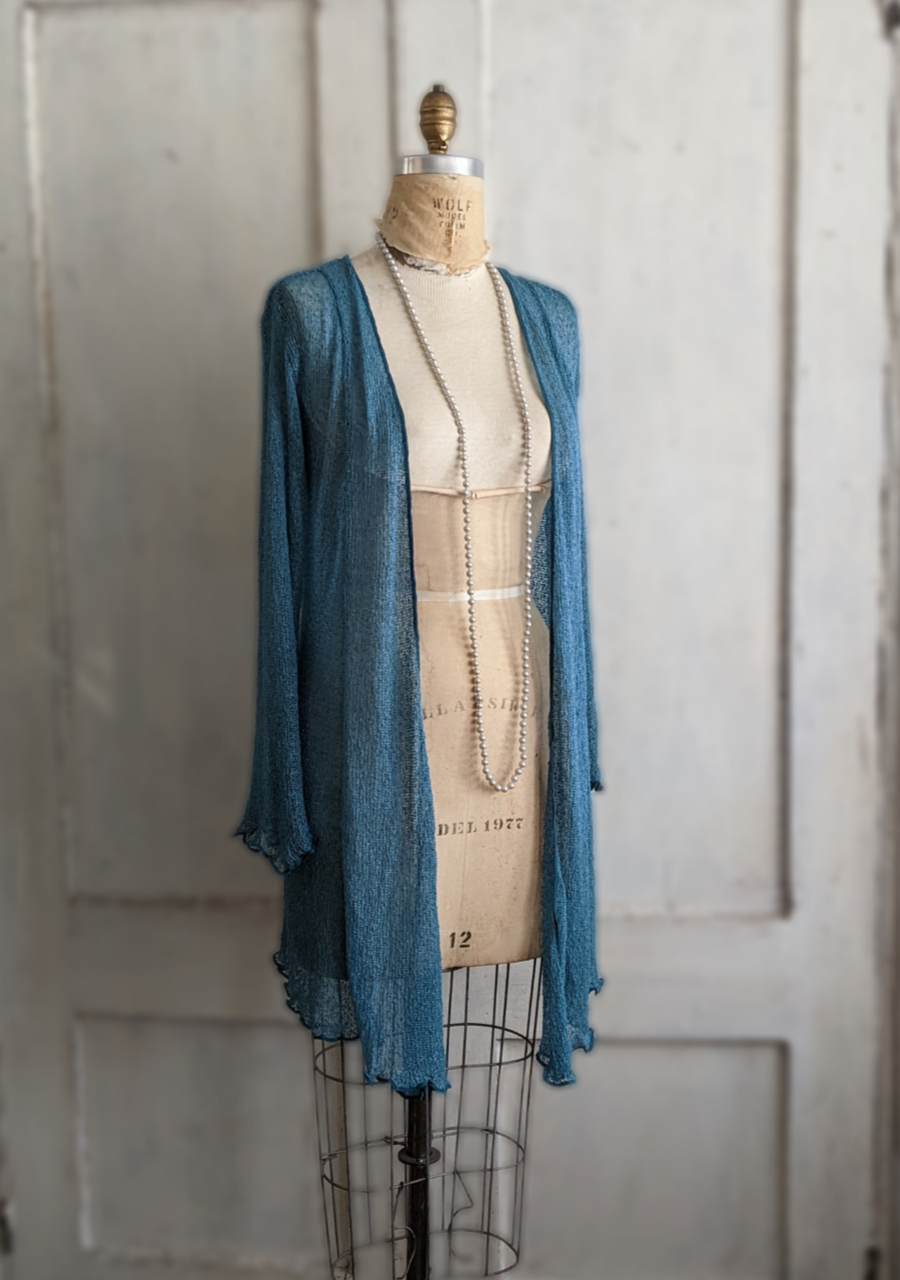 Long Ruffled Hem Cardigan