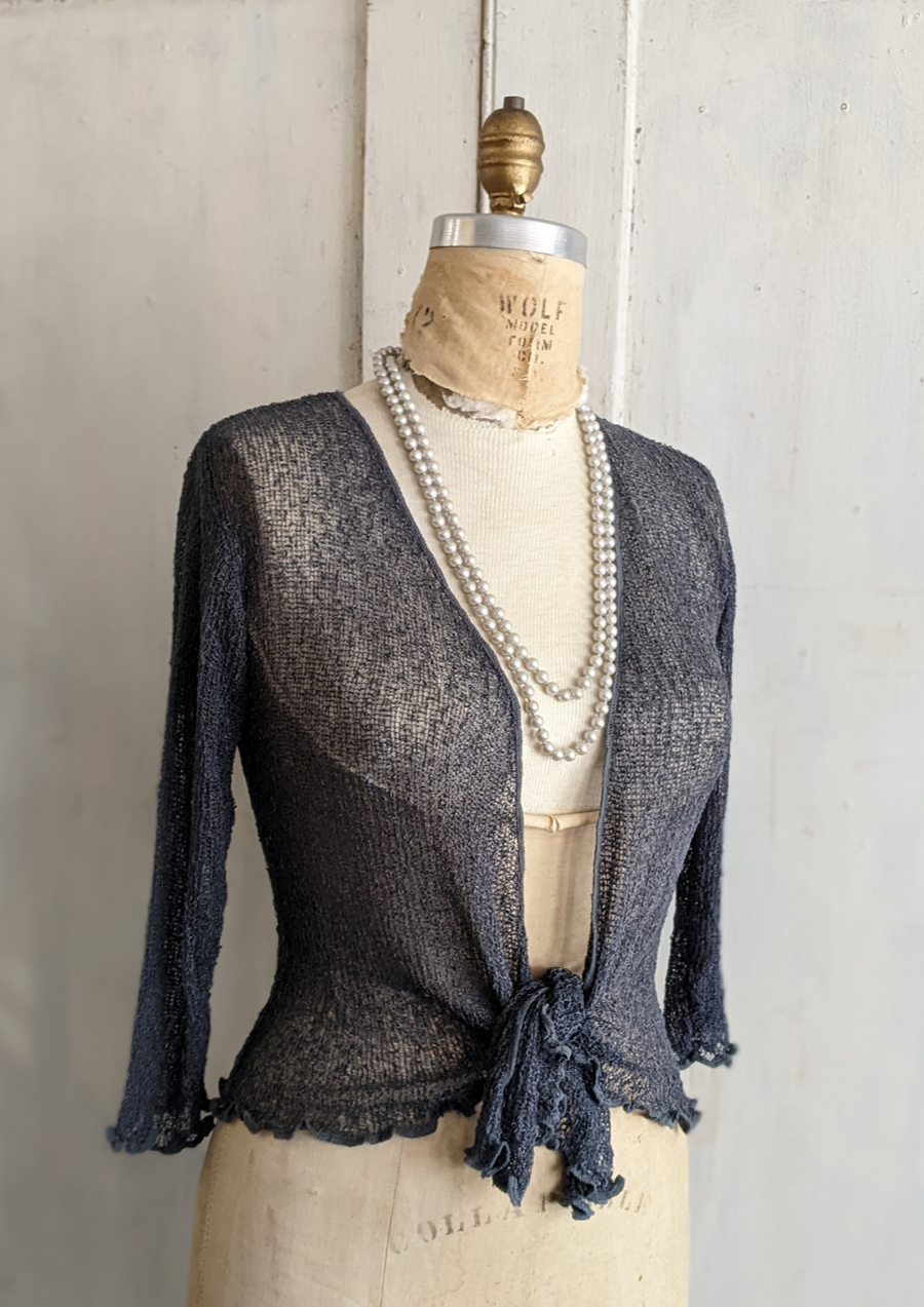 3/4 Sleeve Shrug w/ Ruffled Bottom