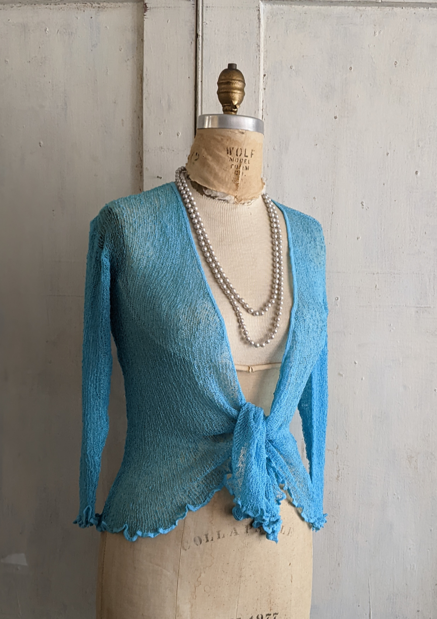 3/4 Sleeve Shrug w/ Ruffled Bottom