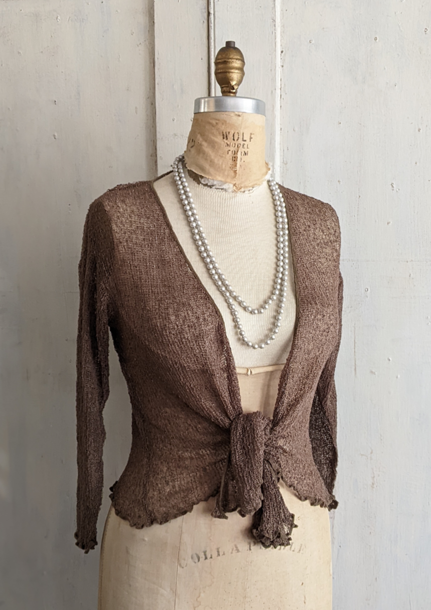 3/4 Sleeve Shrug w/ Ruffled Bottom