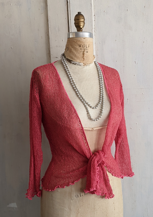 3/4 Sleeve Shrug w/ Ruffled Bottom