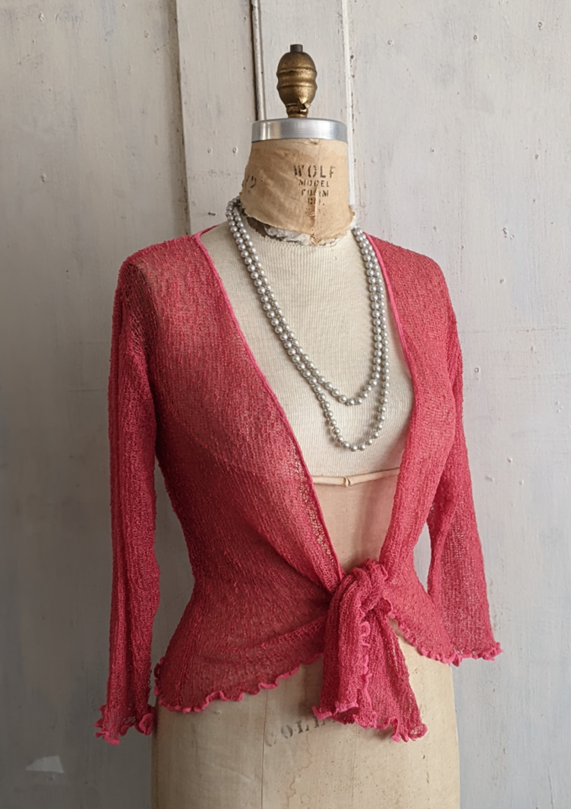 3/4 Sleeve Shrug w/ Ruffled Bottom